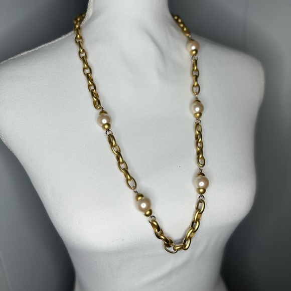 Givenchy Jewelry - Vintage Givenchy Chunky Pearl Chain Necklace – 80s Statement Jewelry